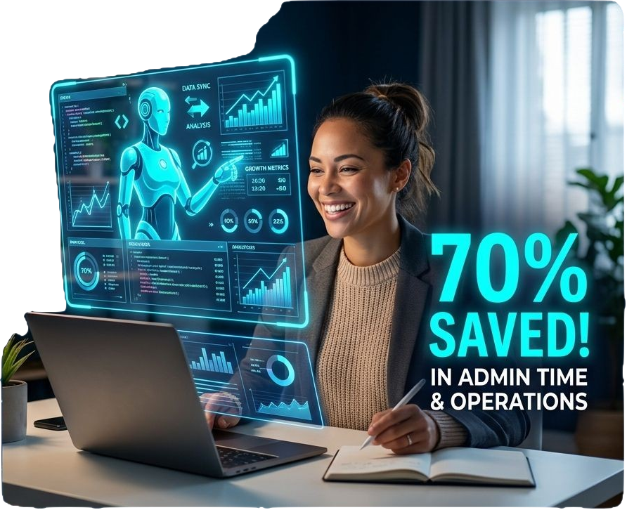 AI automation saving 70% in admin time and operations